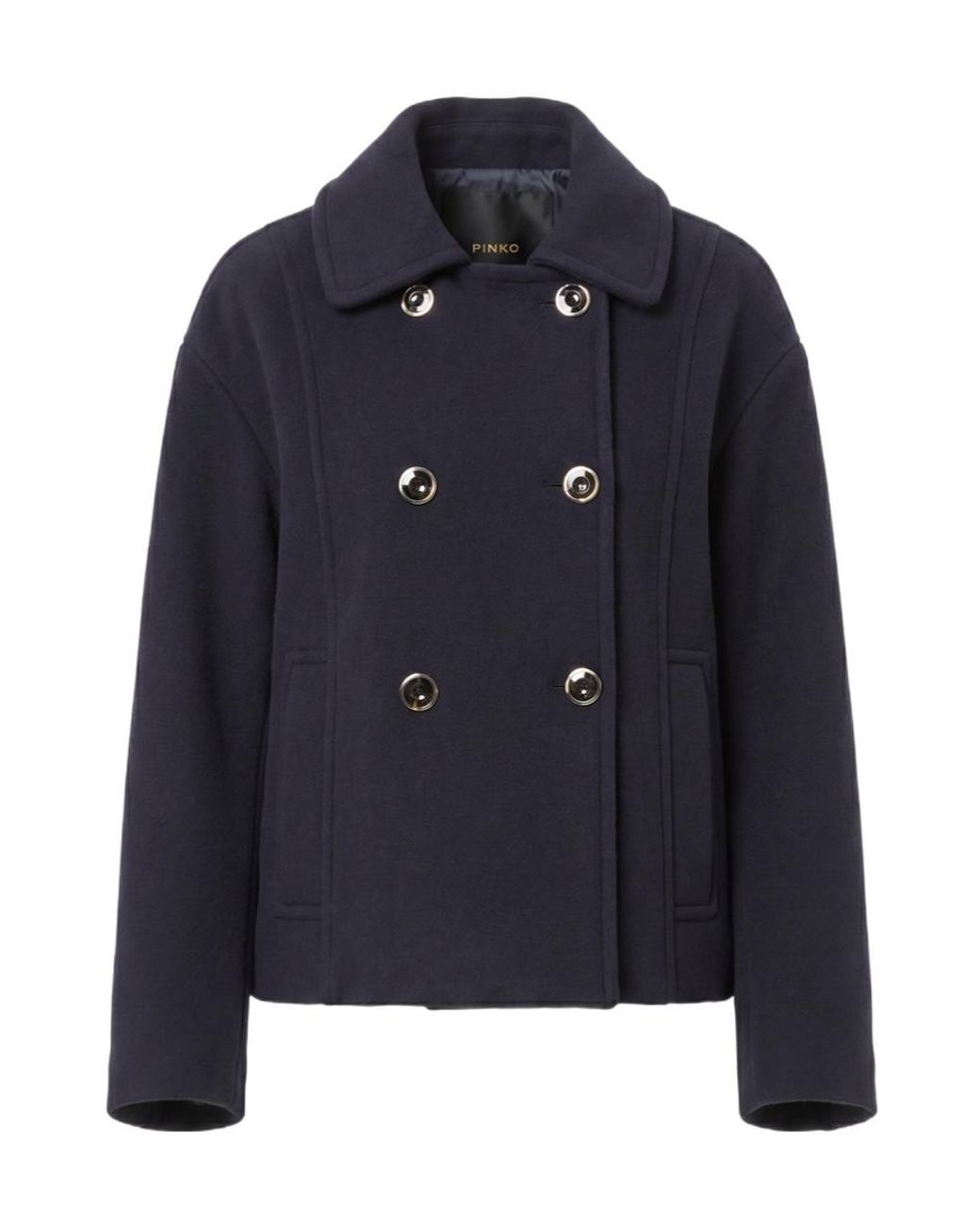 Pinko Black Craspedia Double-Breasted Coat