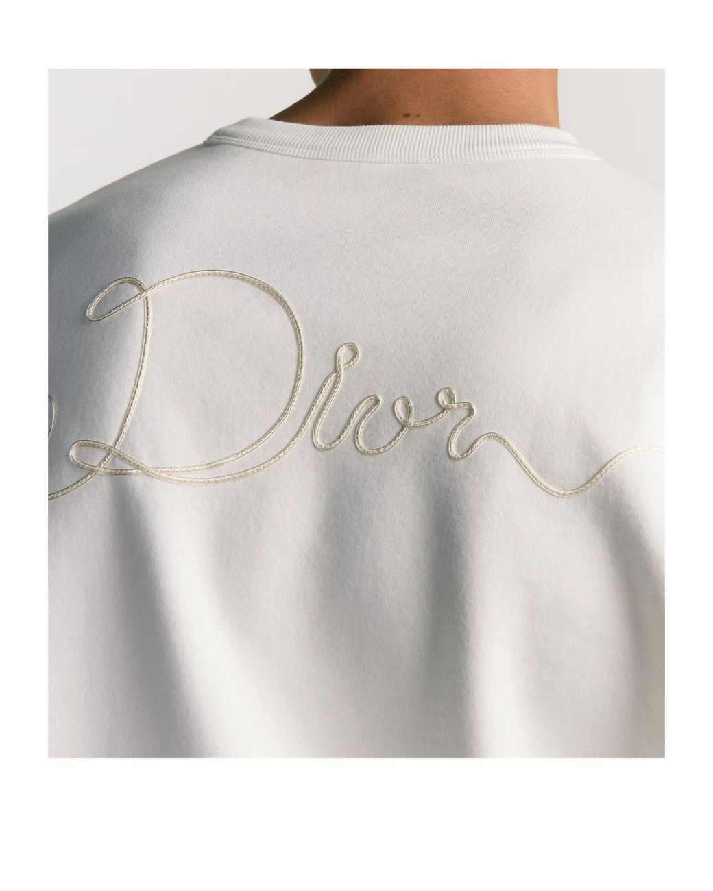 Dior White Homme Ribbon Crewneck Sweatshirt for men