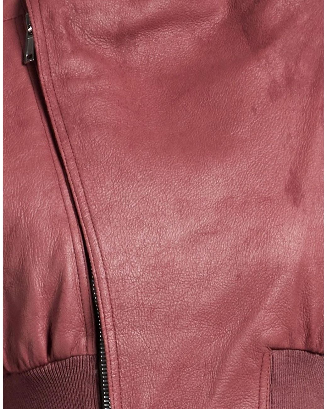 Rick Owens Short Solid-Colored Leather Jacket