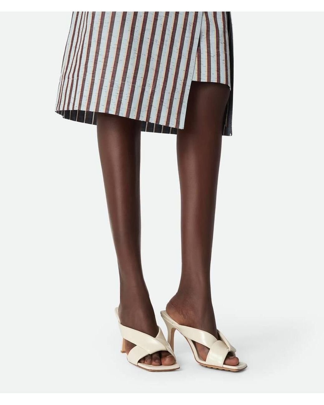 Bottega Veneta White Riva Padded Heeled Sandals
