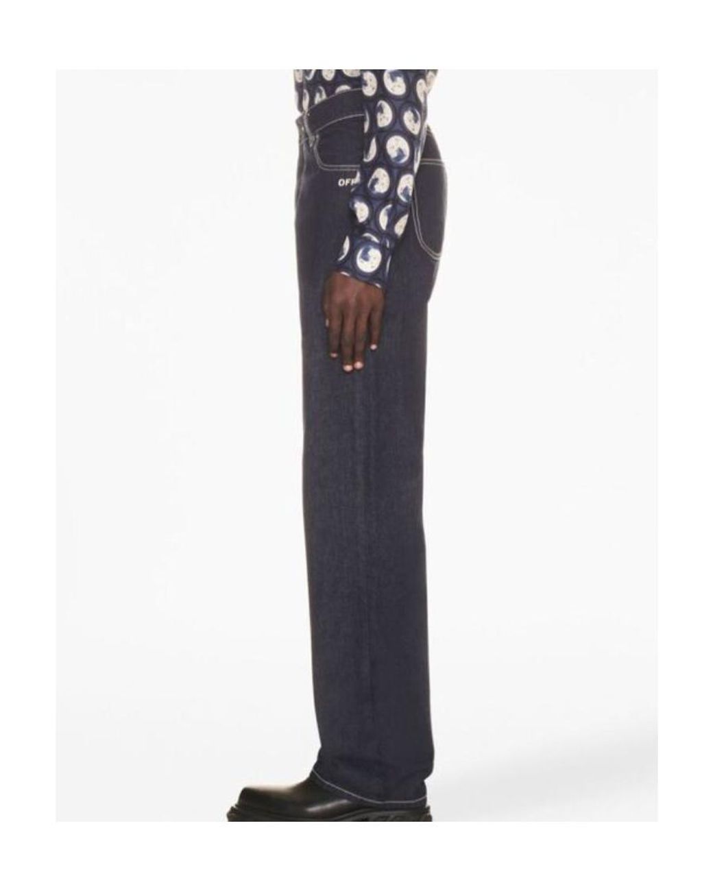 Off-White c/o Virgil Abloh Blue Sierra Leone Loose-Fit Jeans for men