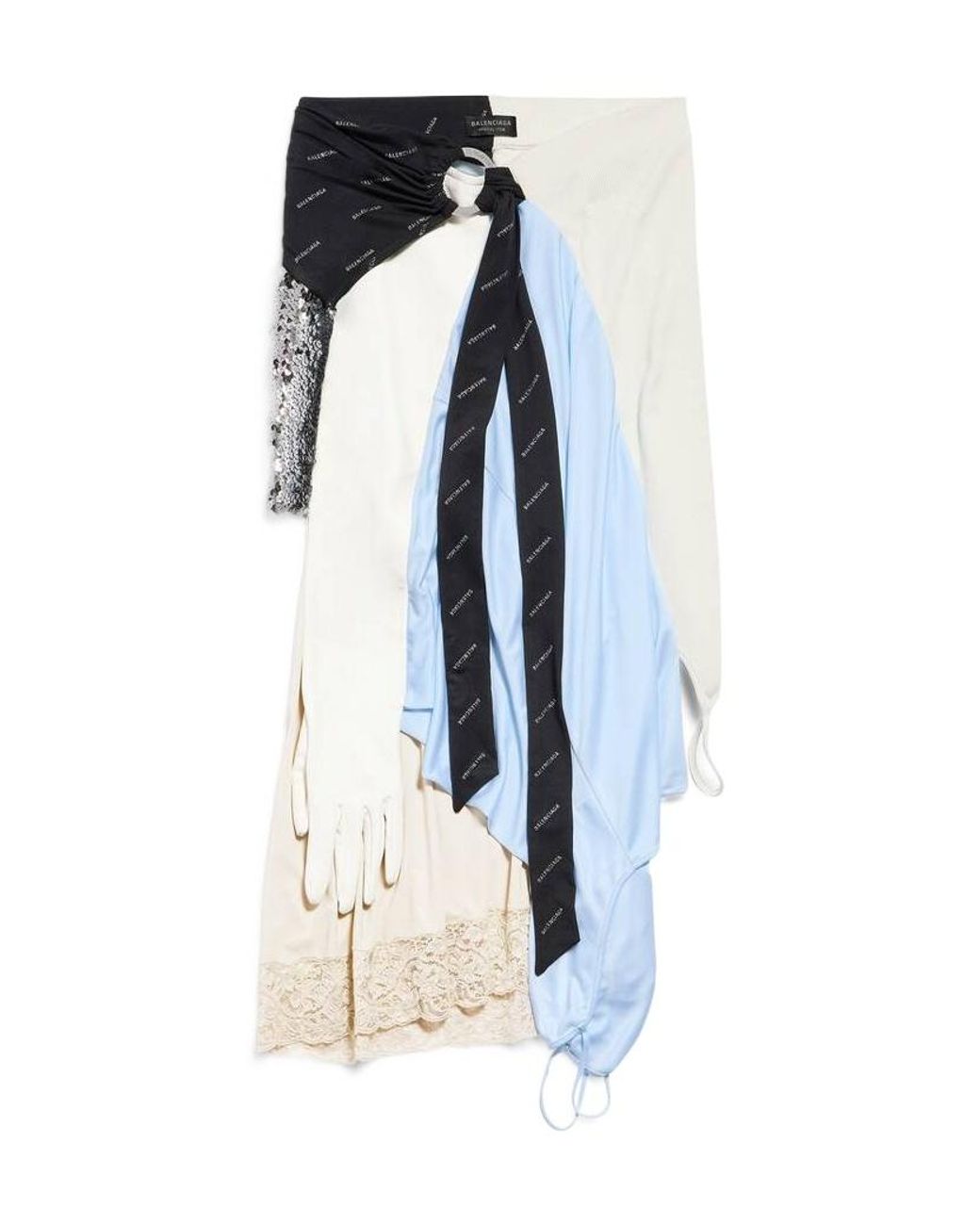 Balenciaga Blue Messy Patched Skirt