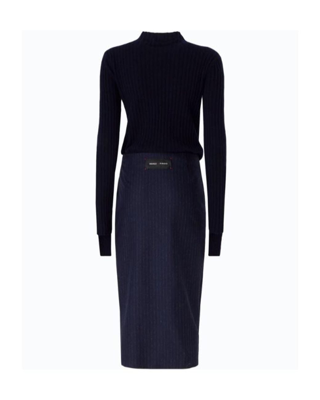Pinko Blue Dianella Trompe L'Oeil Midi Dress