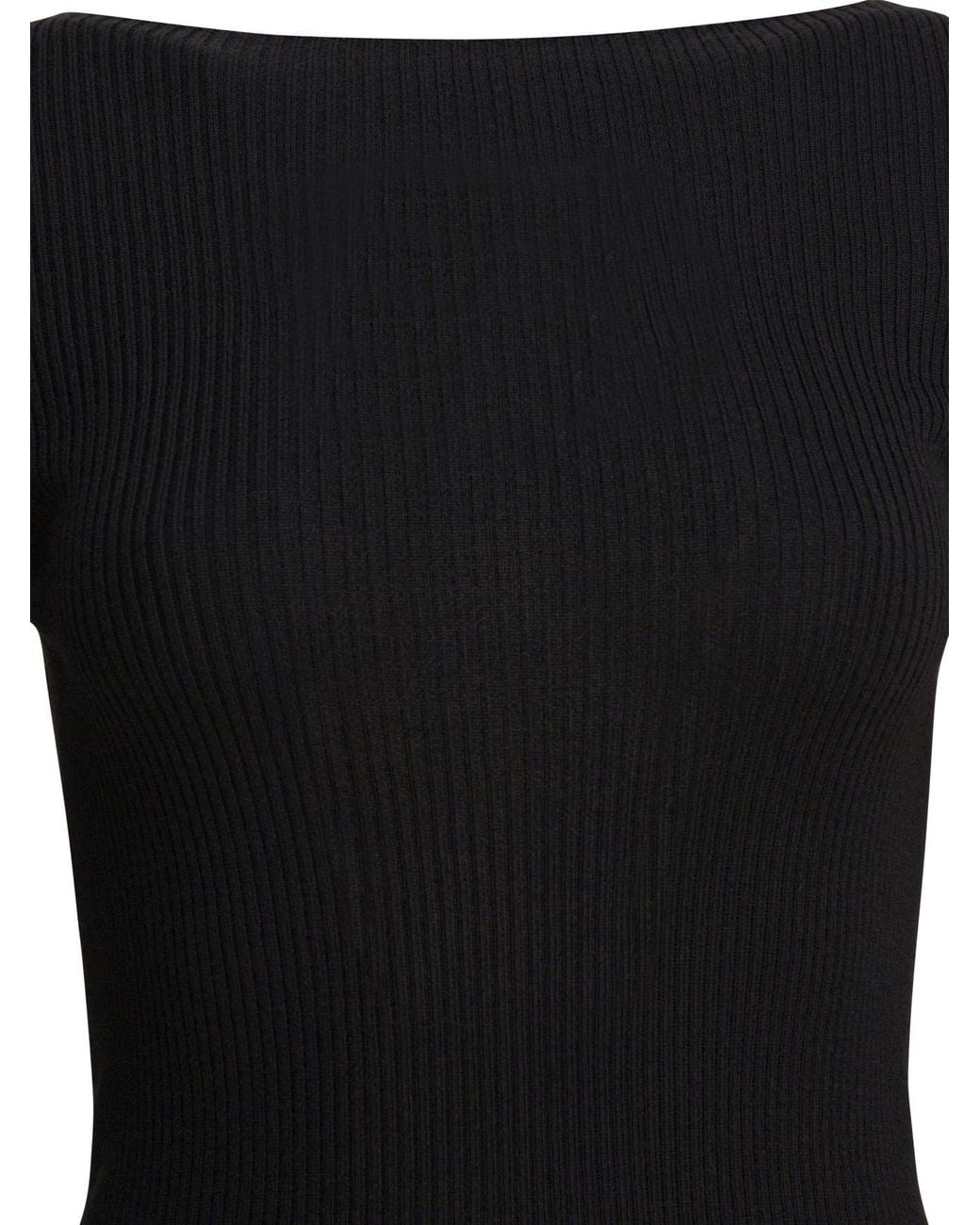 Rick Owens Black Ribbed Knit Top