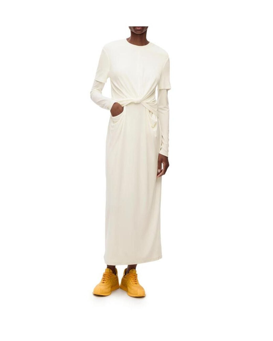 Loewe White Draped Dress