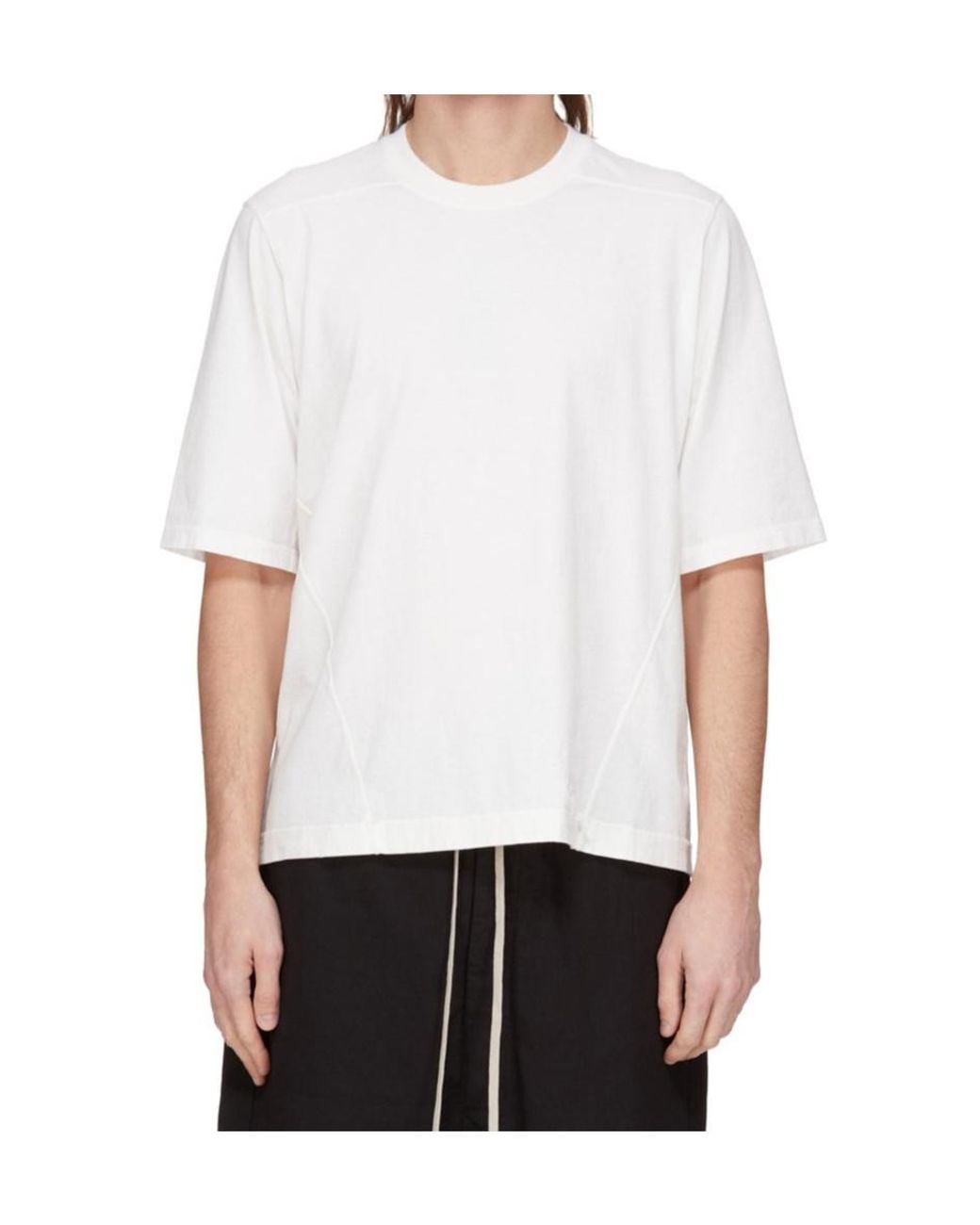 Rick Owens White Short Sleeve Crewneck T-Shirt for men
