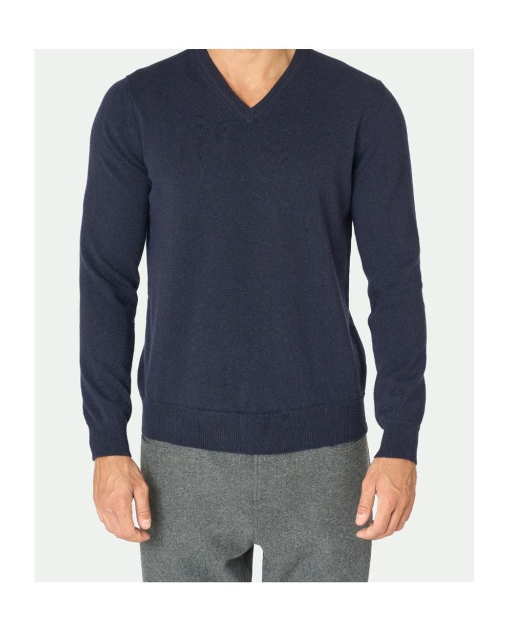 Malo Blue V-Neck Knitwear for men