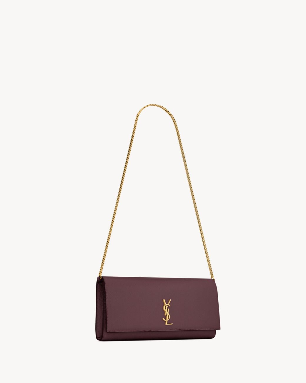 Saint Laurent Purple Kate Foldover Top Clutch Bag