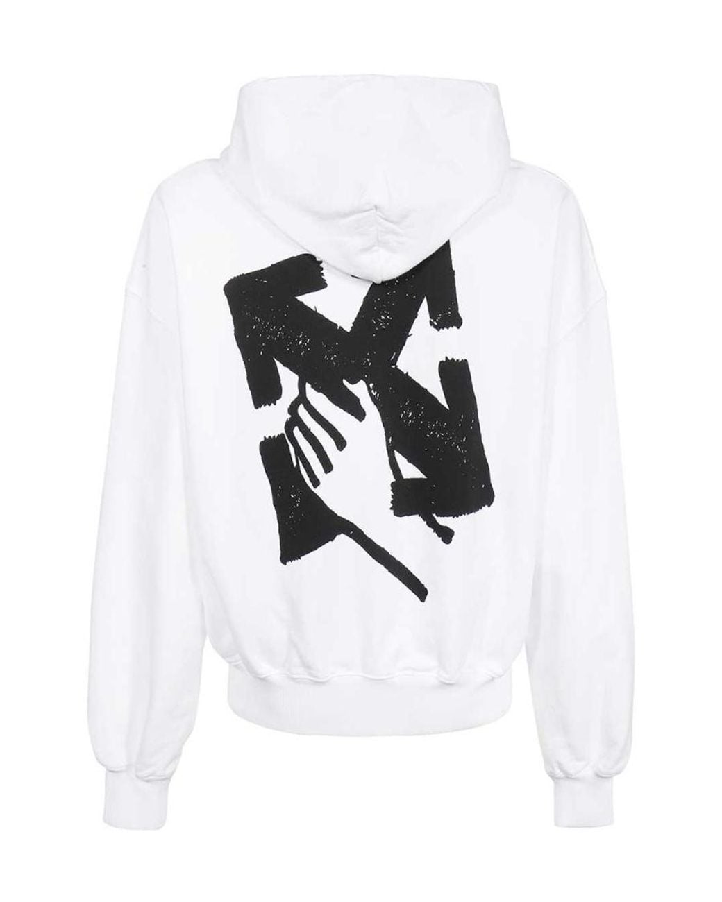 Off-White c/o Virgil Abloh White Logo Printed Drawstring Hoodie for men