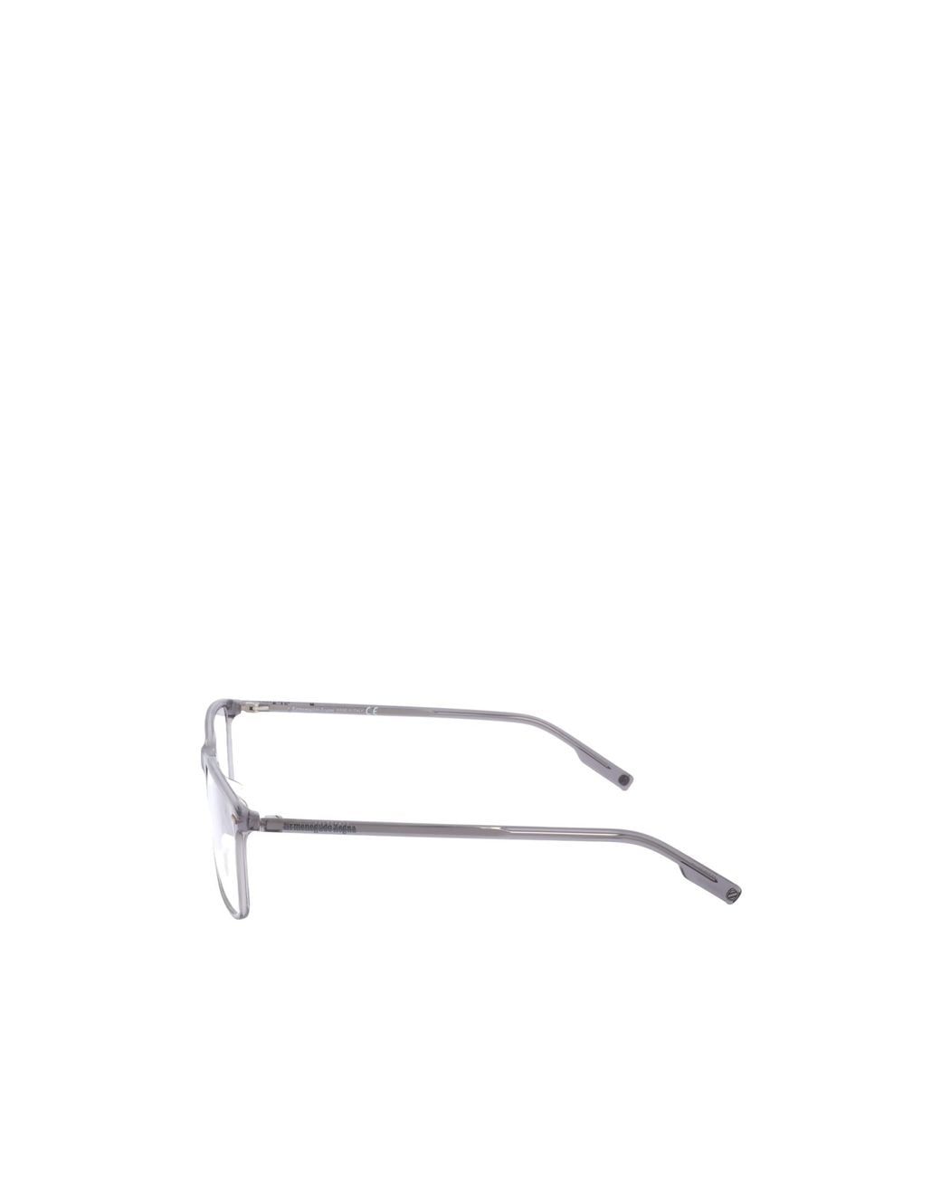 Zegna White Rectangle Frame Glasses for men