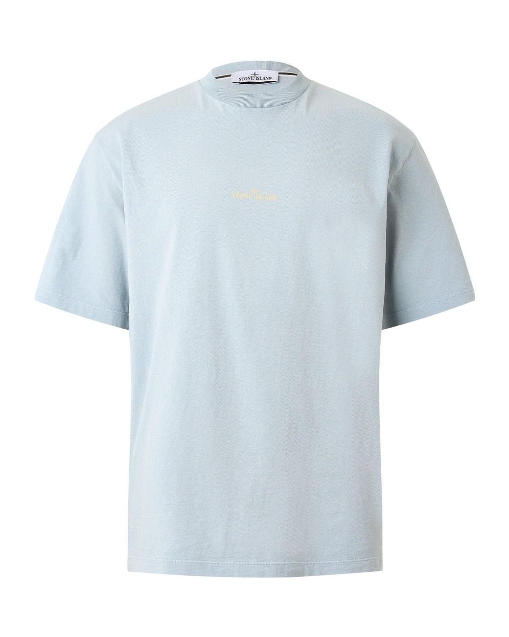 Stone Island Blue Crew Neck Short Sleeve T-Shirt for men