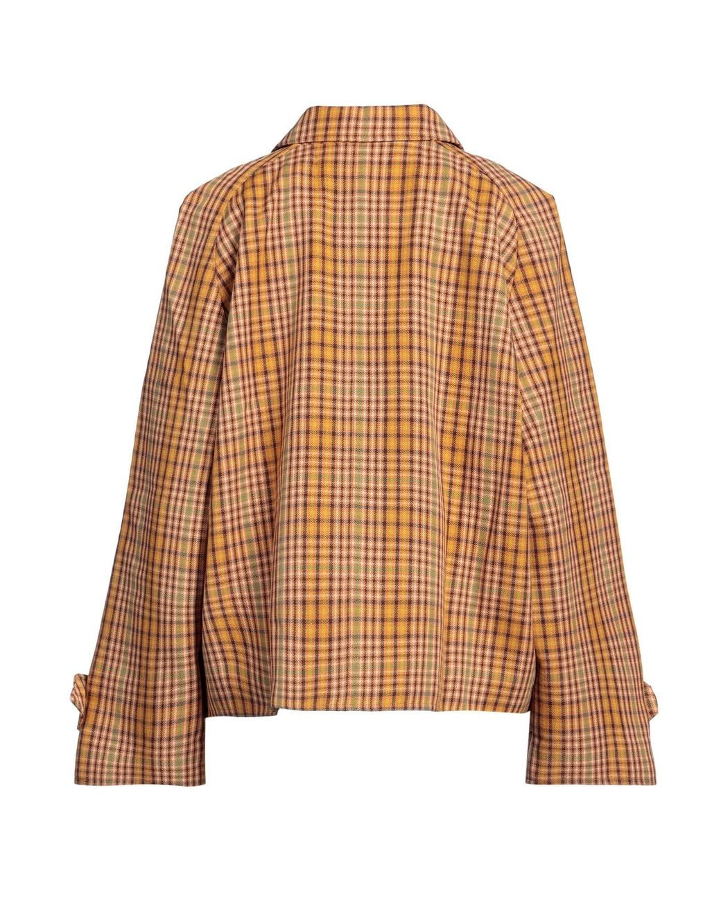 Marni Brown Plaid Single-Breasted Blazer