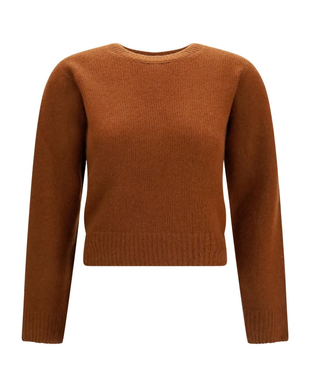 Tom Ford Brown Cropped Crewneck Knitted Jumper
