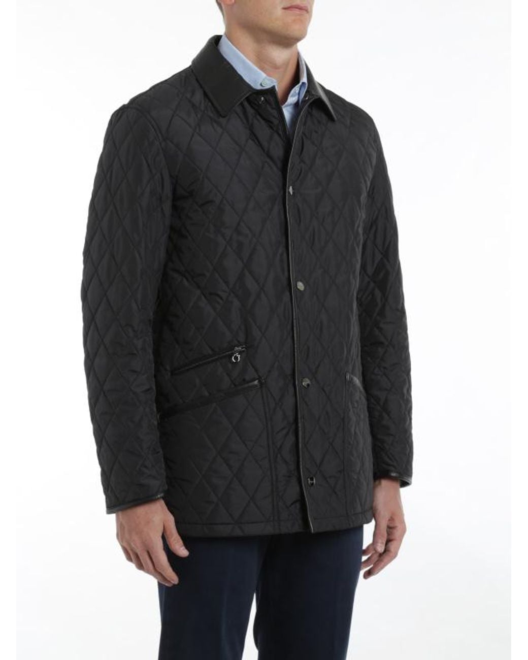 Ferragamo Gray Quilted Casual Jacket for men