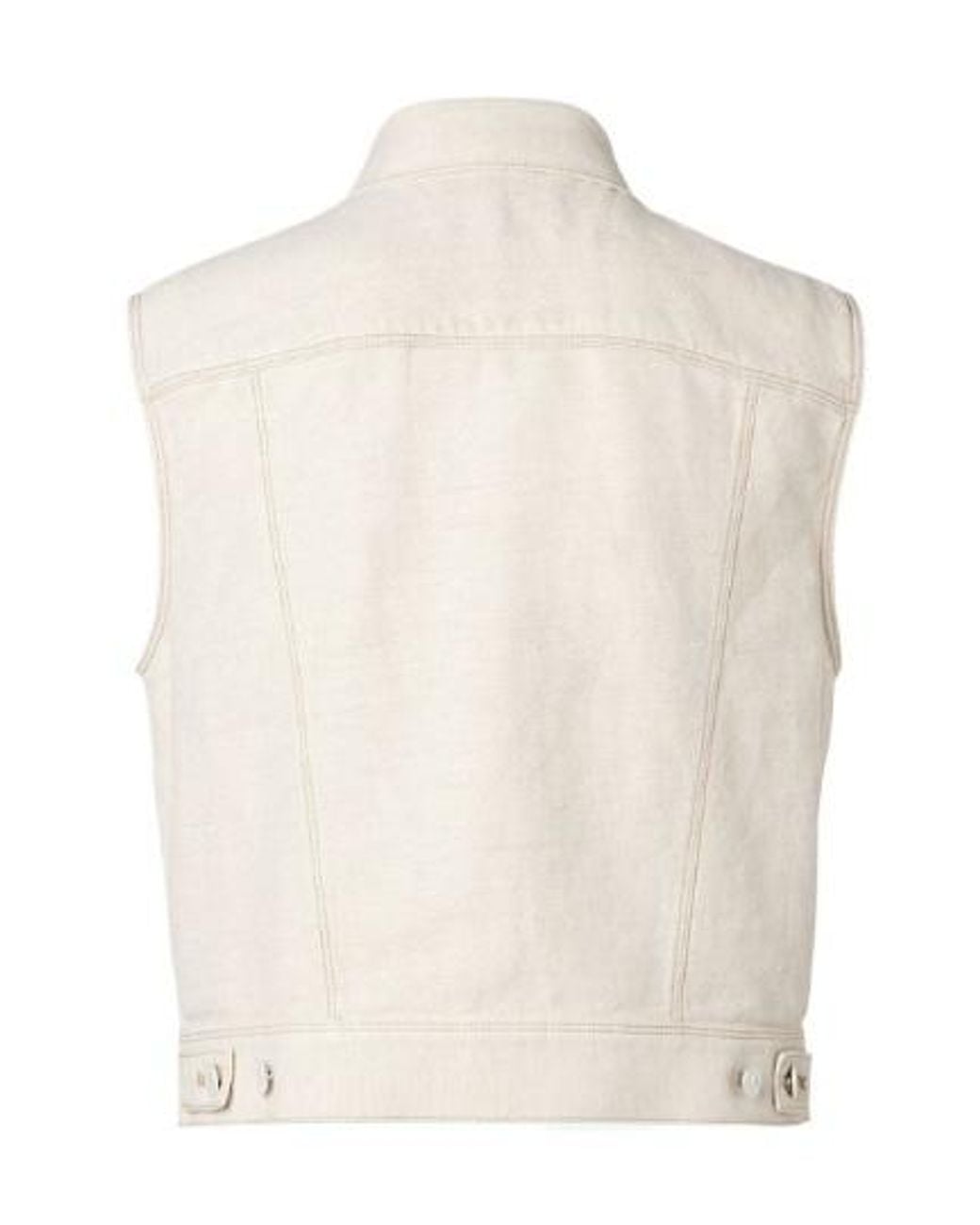 Fendi Natural Ivory Selleria Denim Gilet