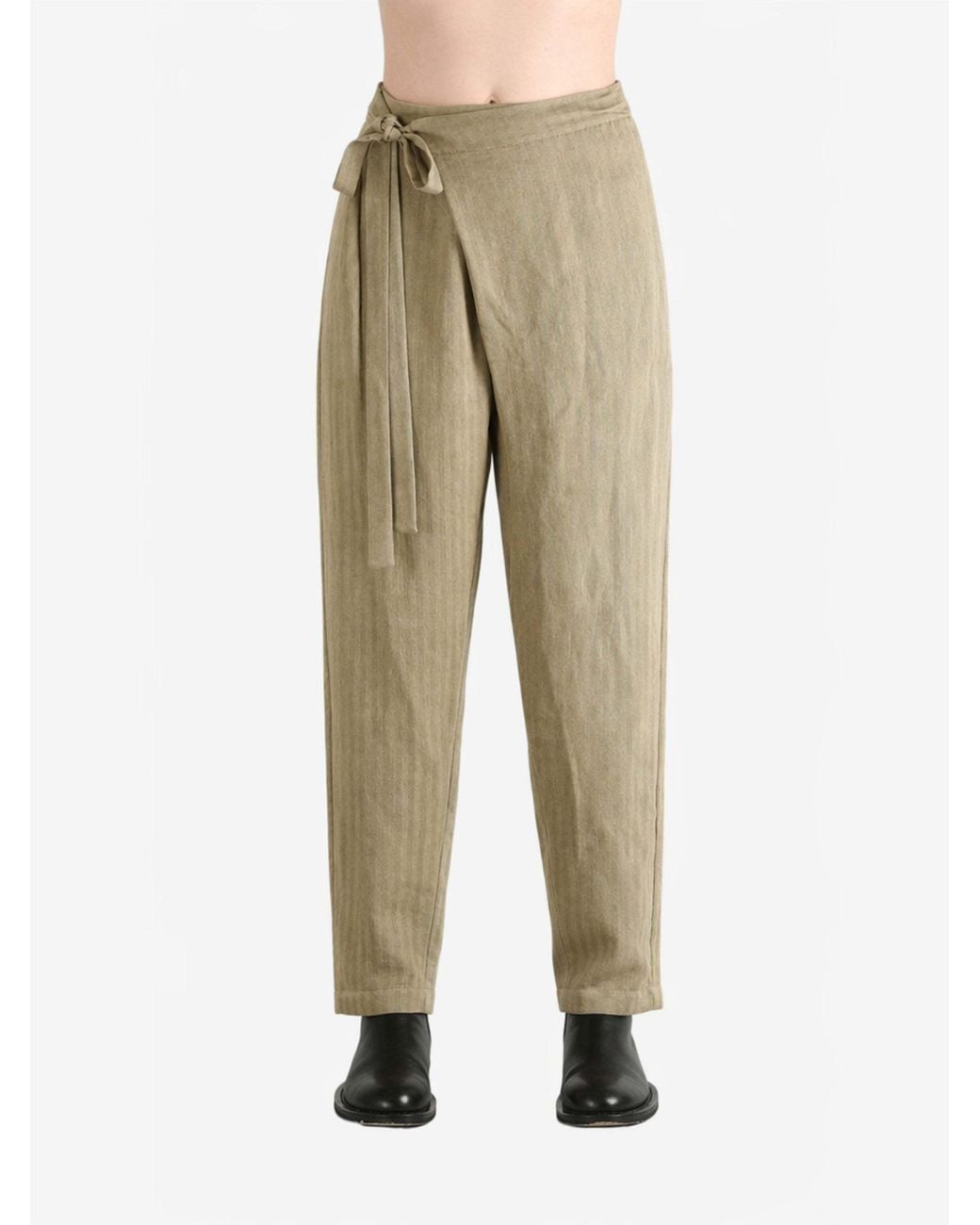 Uma Wang Green Paetyn Drawstring Casual Pants
