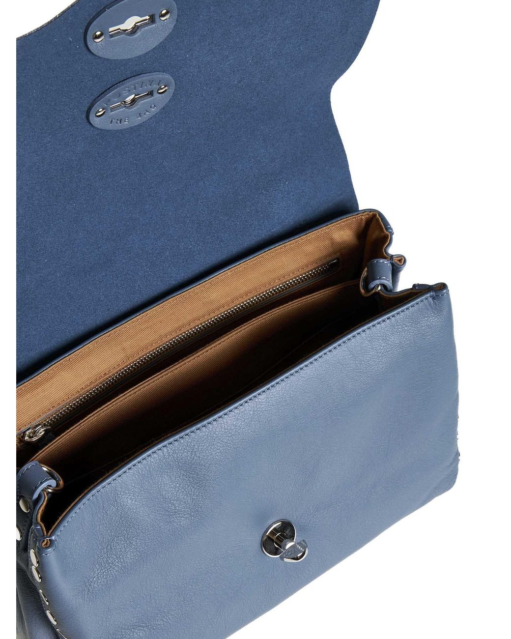 Zanellato Blue Postina Piuma Knot Shoulder Bag