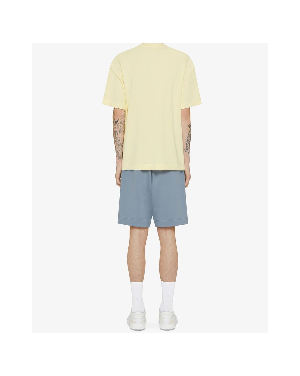 Givenchy Blue Logo Embroidered Bermuda Shorts for men