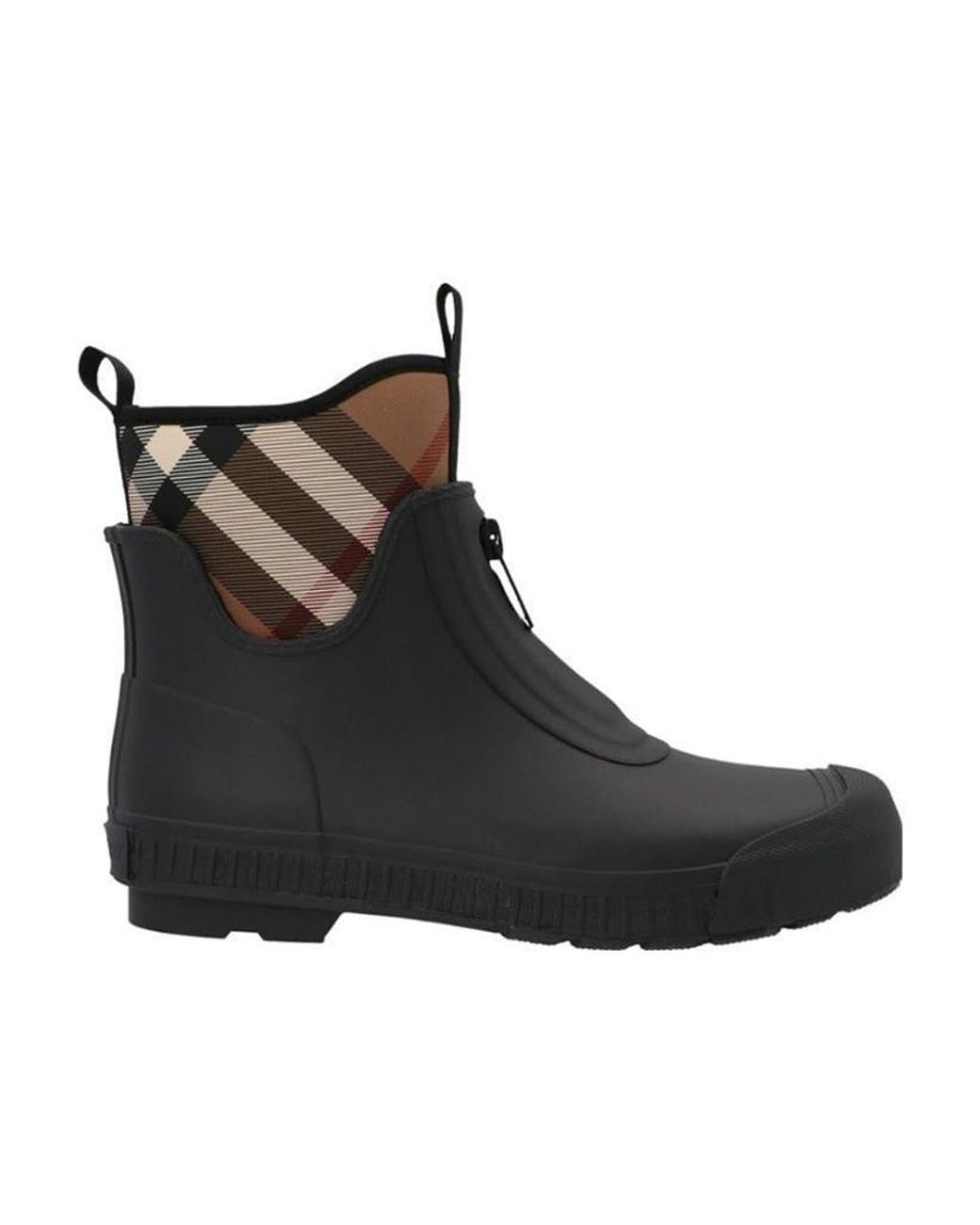 Burberry Black Vintage-Check Rain Boots for men