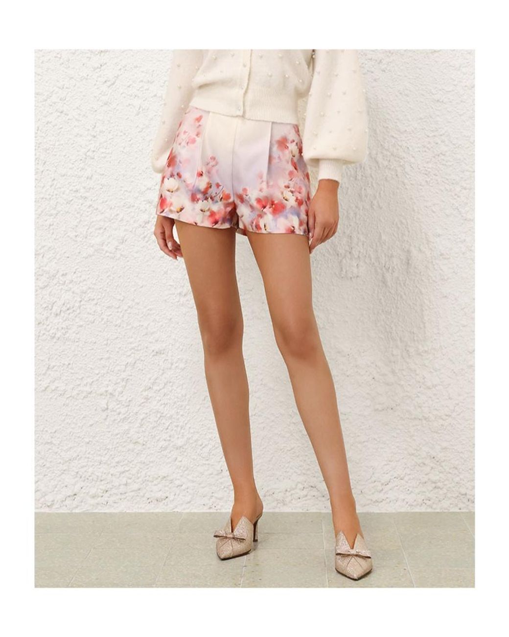 Zimmermann Red Crush Flat Front Shorts