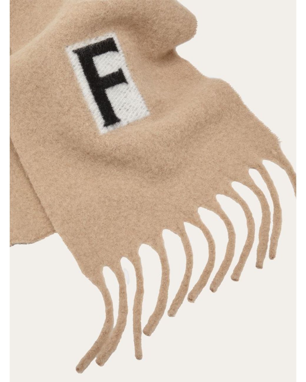 Ferragamo Natural Scarf With Jacquard Detailing for men