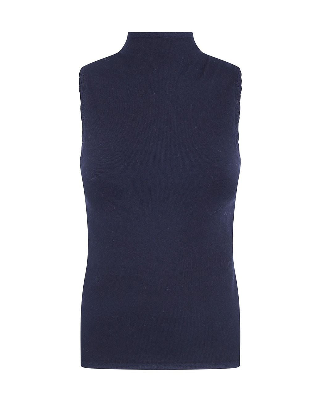 Twinset Blue Crochet Details Knitted Top