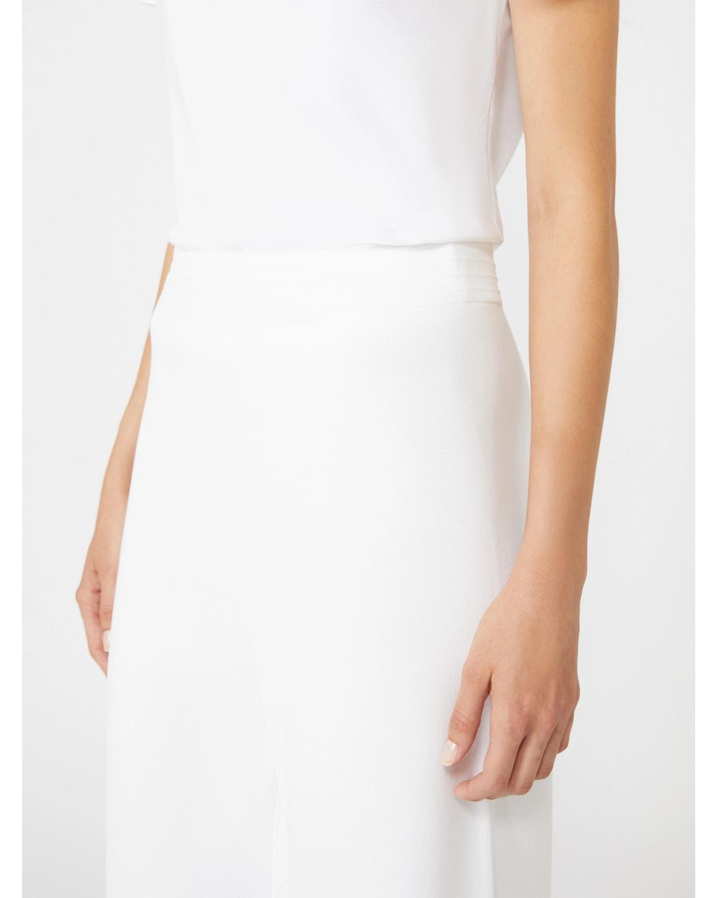 Max Mara White Elastic Waist Casual Pants