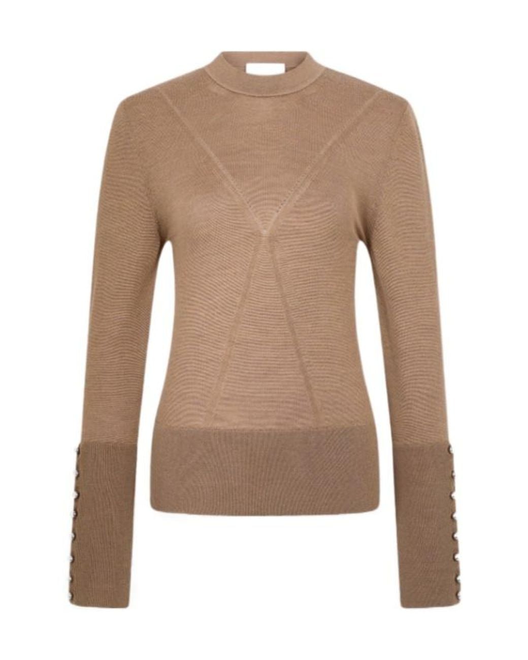 Rabanne Brown Rabanne Ribbed Cuff Knitted Sweater