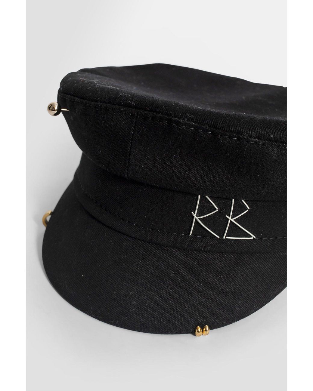Ruslan Baginskiy Black Logo Sewing Newspaper Boy Wool Hat