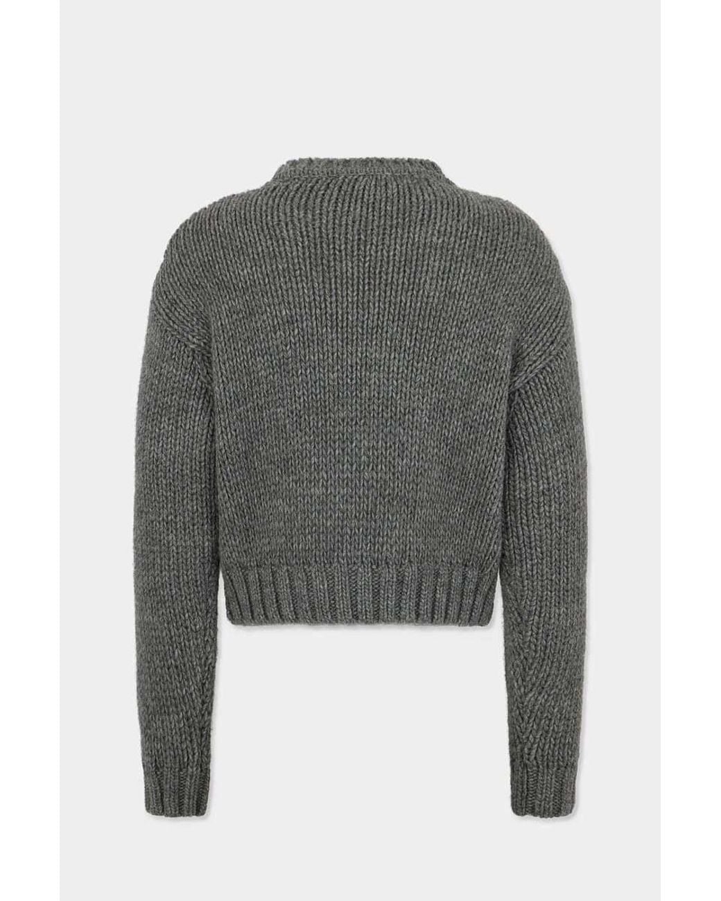 DSquared² Gray ディースクエアード2 インターシャメダルニットセーター for men