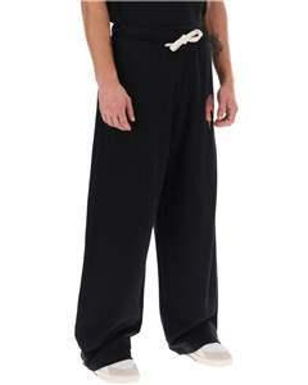 Palm Angels Black I Love Pa Drawstring Wide-Leg Track Pants for men