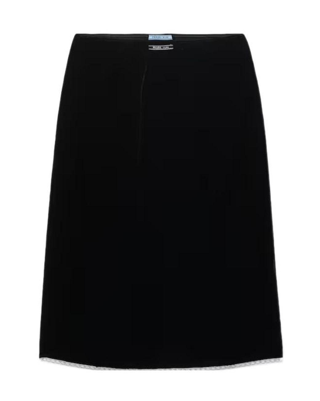 Prada Black Midi Velvet Skirt