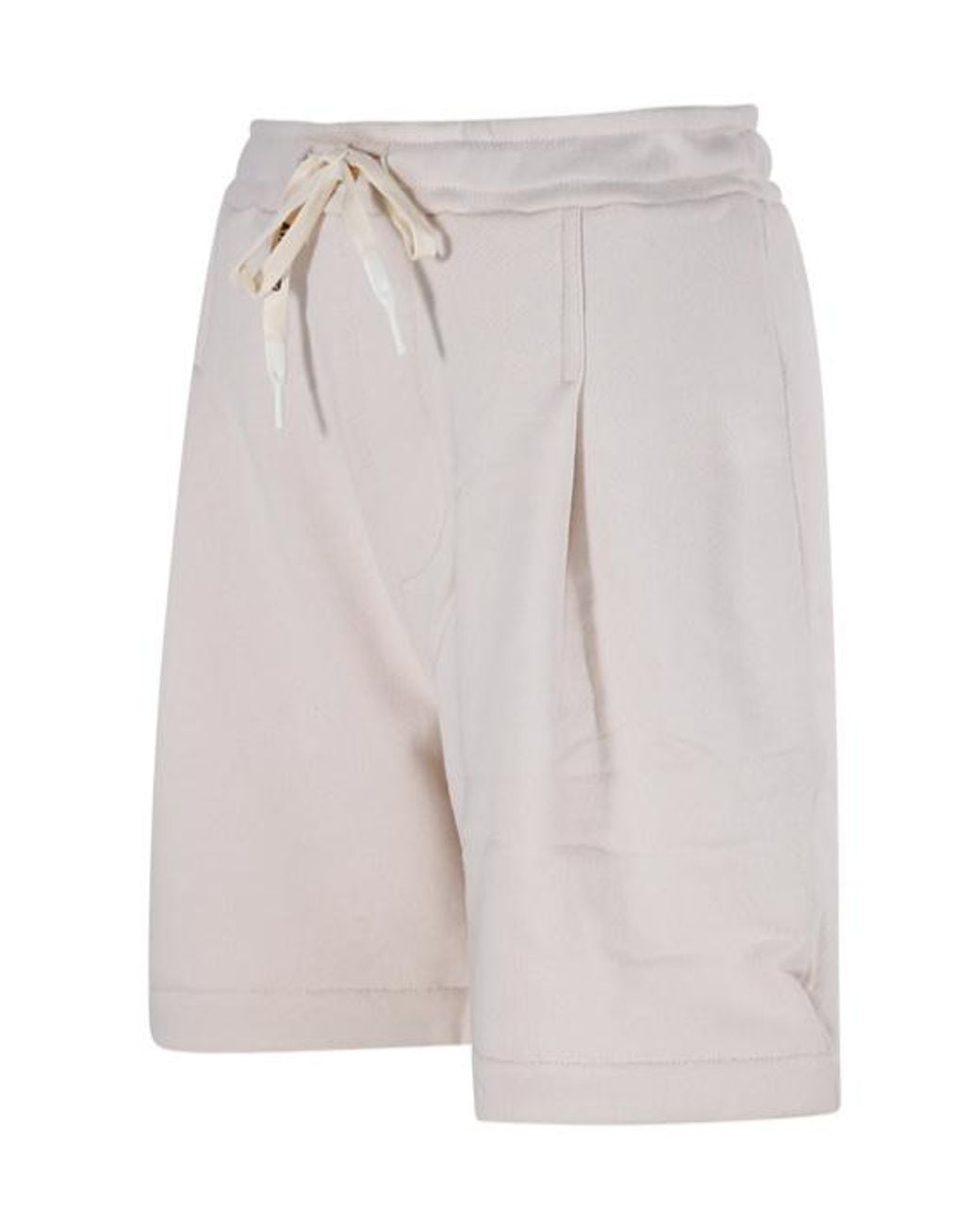 A PAPER KID White Drawstring Casual Shorts for men