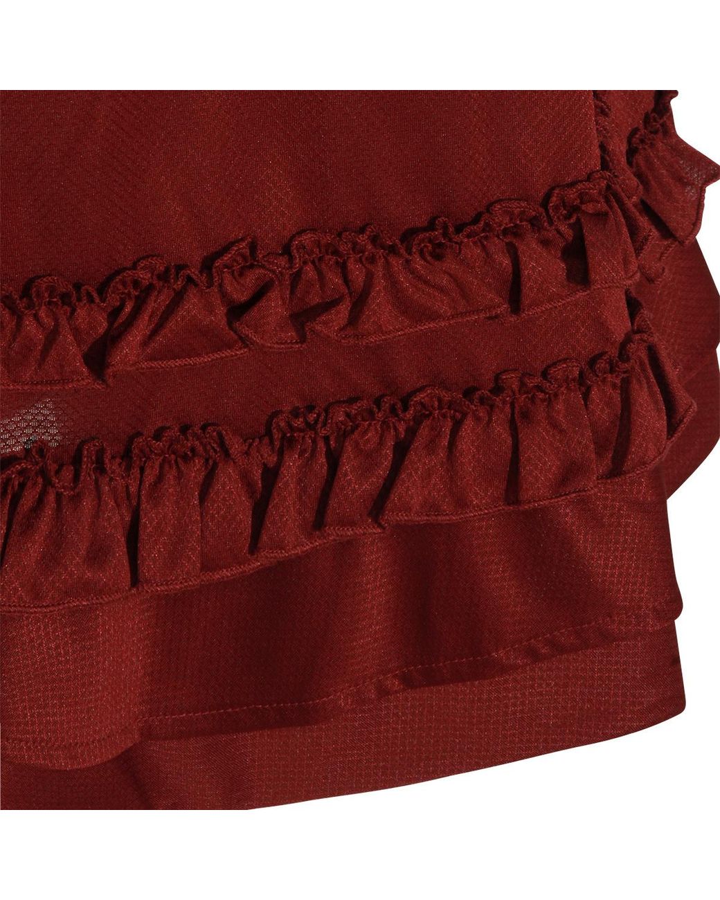 Ganni Red Ruffled Jersey Mini Dress
