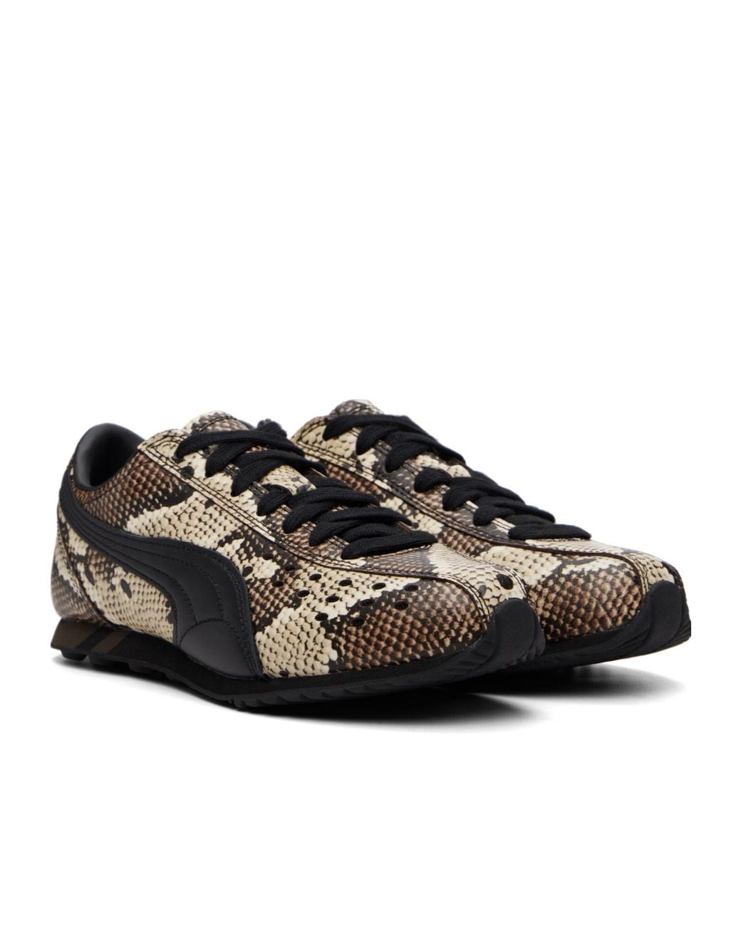 PUMA Black Sprint Snake Lace-Up Sneakers for men