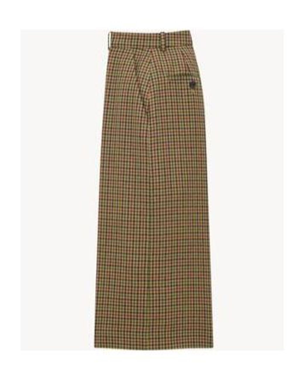 Saint Laurent Green Plaid Wool Skirtpants