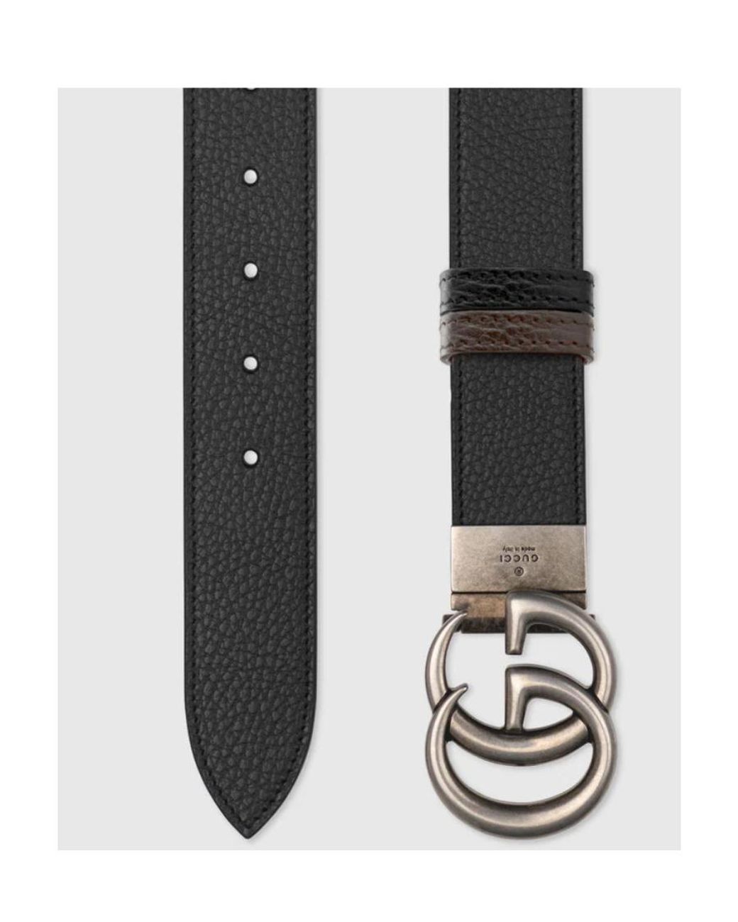 Gucci White Gg Marmont Reversible Buckle Belt for men