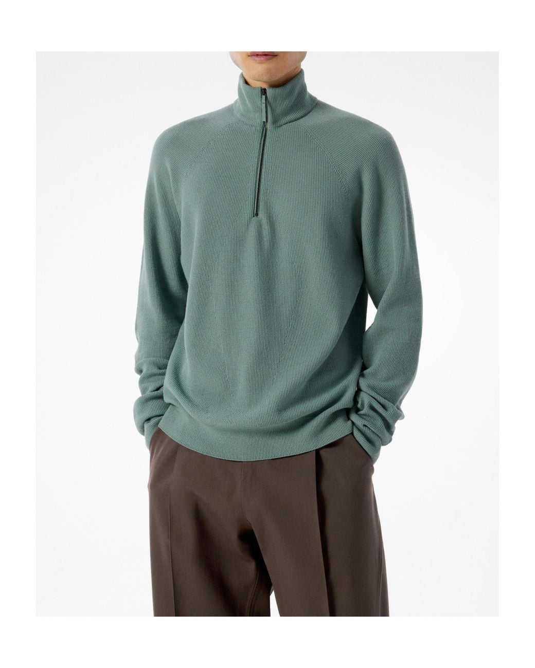 Veilance Green Conic Half-Zip Sweatshirt for men