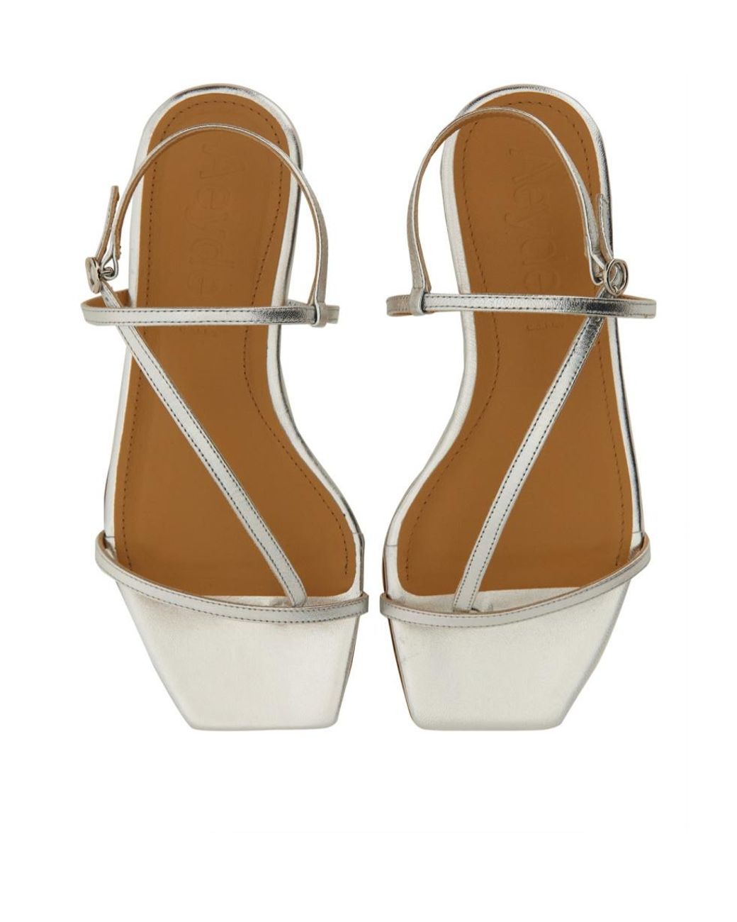 Aeyde White Ella Leather Sandals