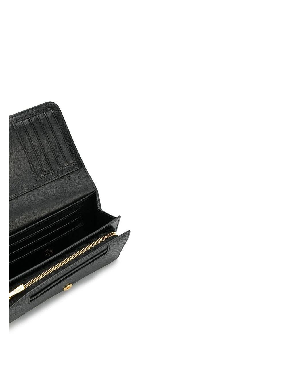 Mulberry Black Continental French Medium Foldover Wallet