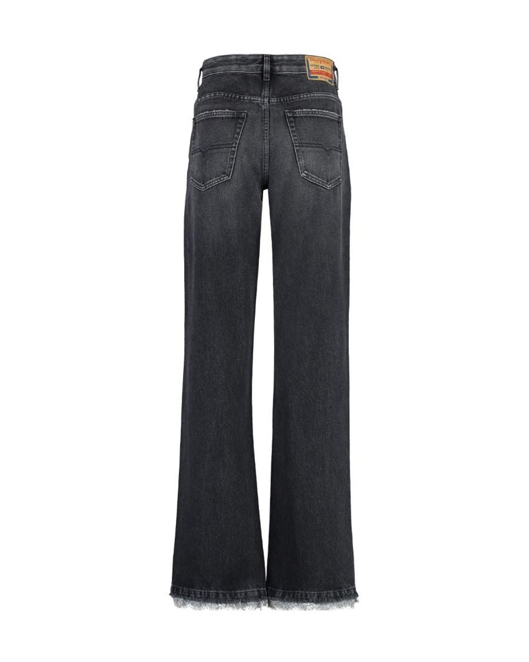 DIESEL Gray High Waist Lace-Trim Jeans