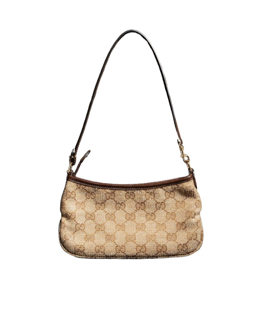Gucci White Gossip Crystal Small Shoulder Bag