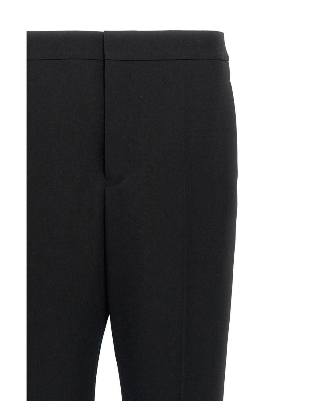 Saint Laurent Black Mid-Rise Slim-Fit Pants for men