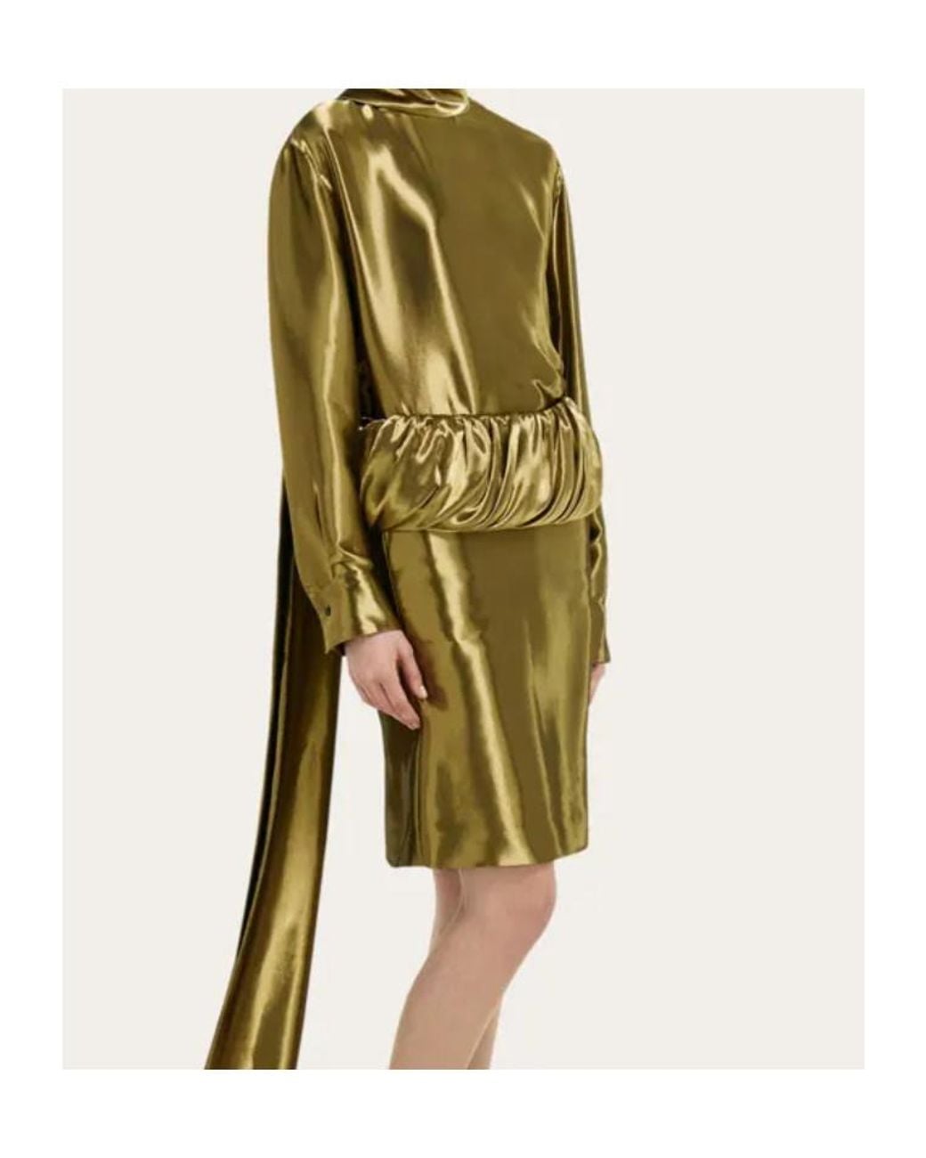 Ferragamo Yellow Liquid Lamé Blouse