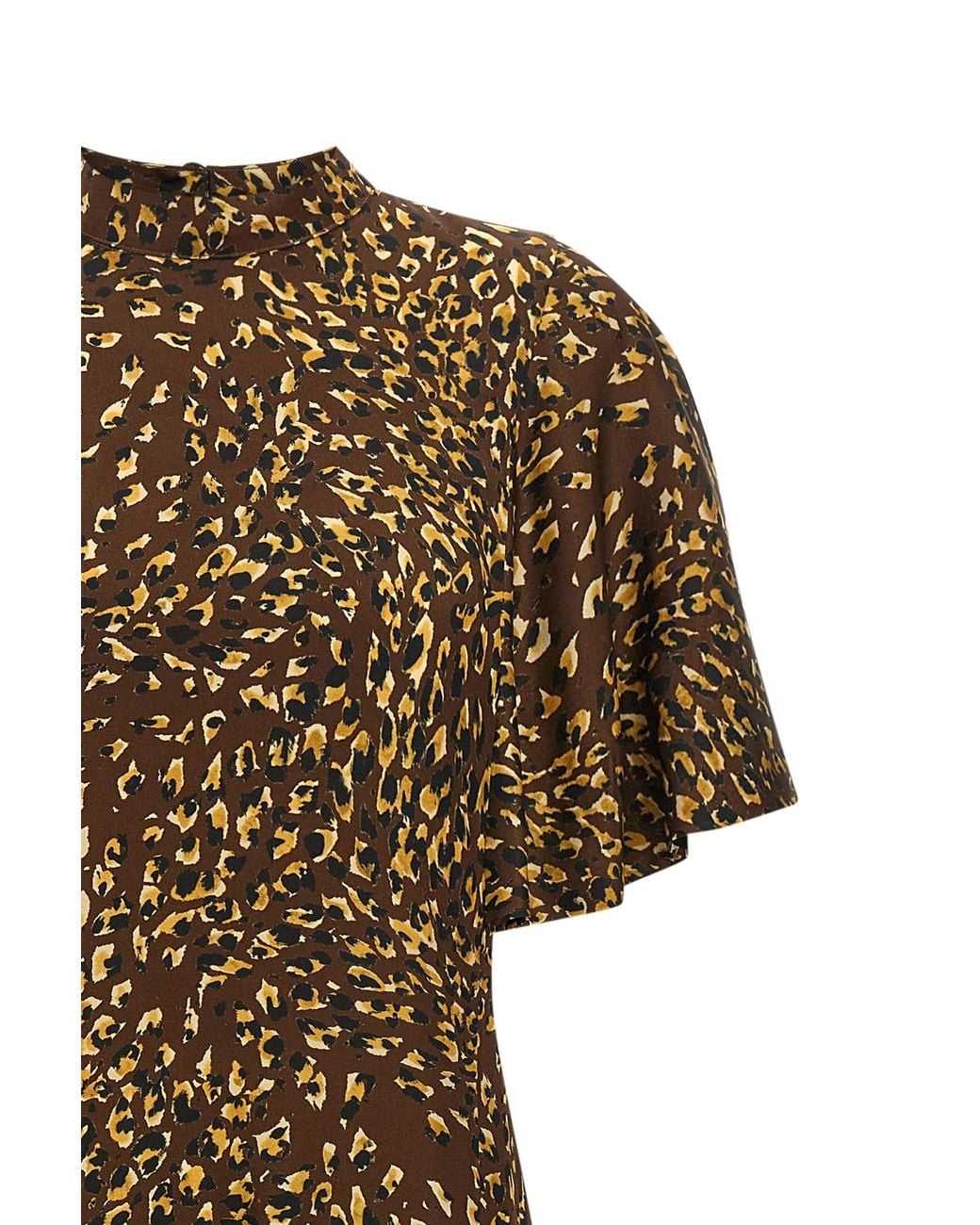 Twinset Natural Animal Print High-Neck Dress