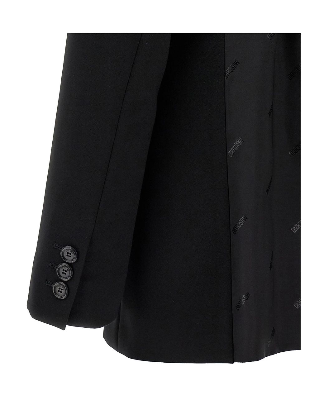 Moschino Black Single-Breasted Martingale Blazer