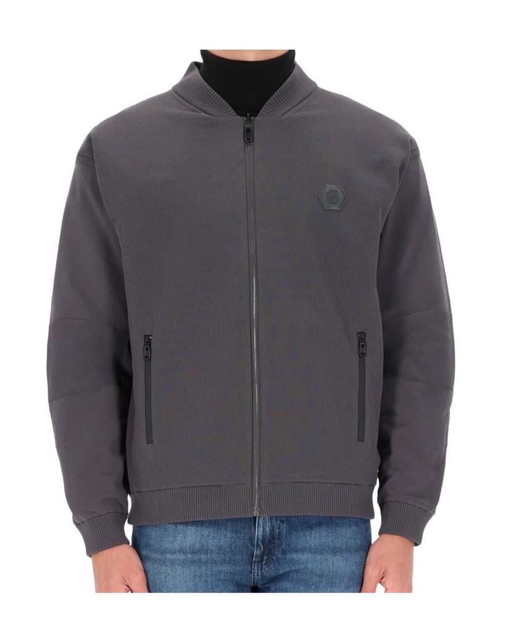 Boss Gray Boss Zip-Up Reversible Jacket for men