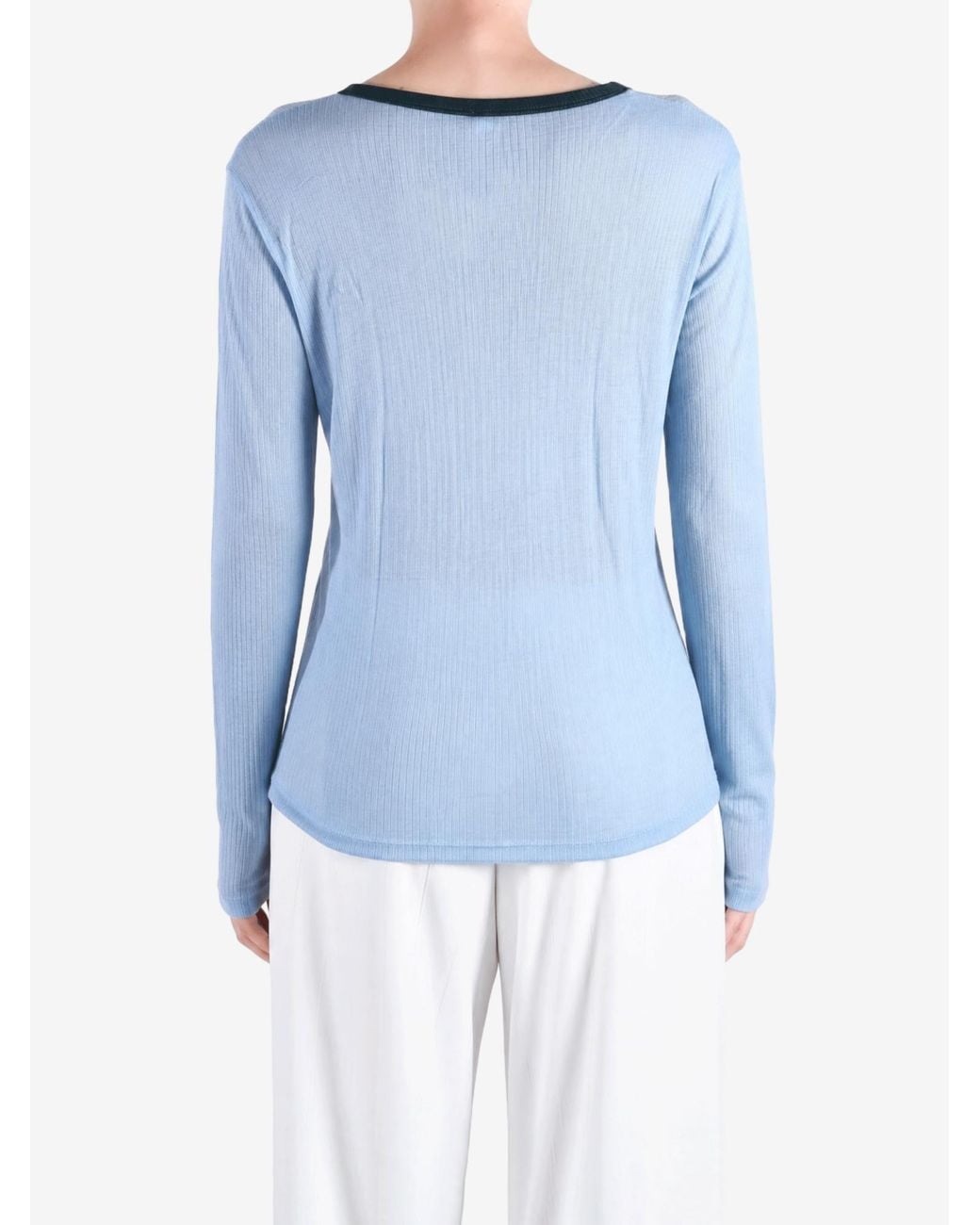 Baserange Blue Racer Ribbed Long-Sleeve T-Shirt