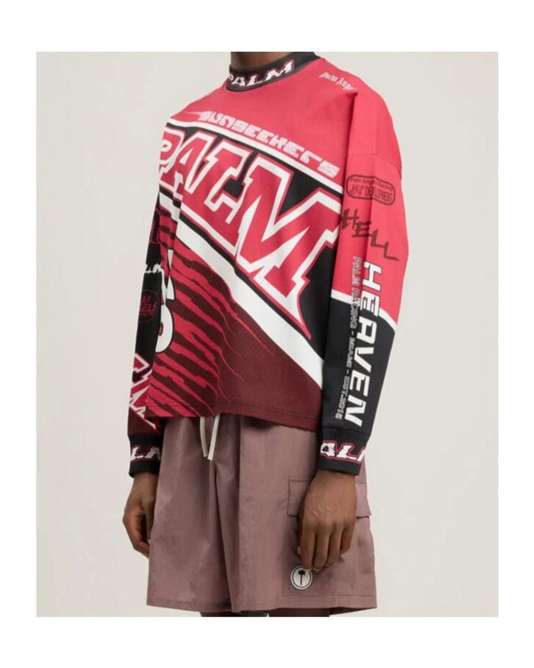 Palm Angels Red Long Sleeve Tops for men