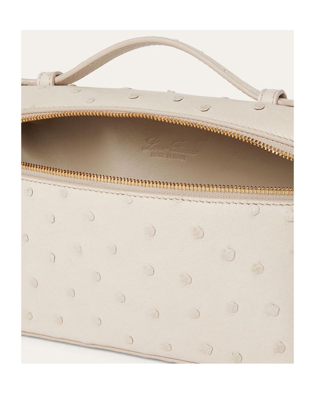 Loro Piana Natural Zippered Shoulder Bag